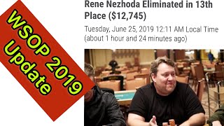 WSOP 2019 Poker Tournament update with Rene Nezhoda  Bellagio casino storage wars Las vegas [upl. by Nurat]