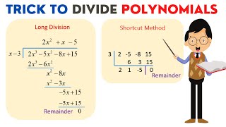 Division of Polynomials  trick  Polynomials  Synthetic Division [upl. by Aihsik]