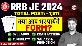 RRB JE 2024 Notice Out  RRB JE Vacancy 2024  RRB JE Syllabus Salary Qualification Exam Pattern [upl. by Akeret441]