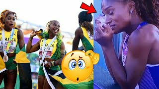 OMG Shelly Shericka amp Elaine Made Dina Asher Smith Cry After Sweeping The 100m Final [upl. by Debby]