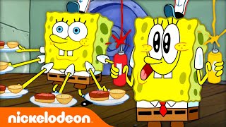 SpongeBob Cooking Krabby Patties for 20 Minutes 🍔  Nicktoons [upl. by Sasnak669]