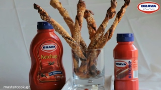 Κριτσίνια με φέτα ρίγανη και ketchup Brava [upl. by Madelena]