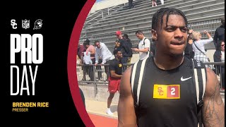 Brenden Rice  USC Pro Day 2024 [upl. by Nauwtna]