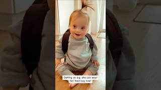 ❤️Down Syndrome Baby Wears Feed Bag❤️downsyndrome trisomy21 shorts [upl. by Photina]