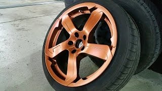 Anleitung zum Felgen folieren mit FOLIATECcom Sprühfolie Kupfer metallic matt Dip Your Rims copper [upl. by Acinnod]