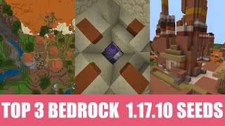 Top 3 Minecraft Seeds of July 2021 BEDROCK 11710 Shattered savanna amethyst geode badlands [upl. by Mart]