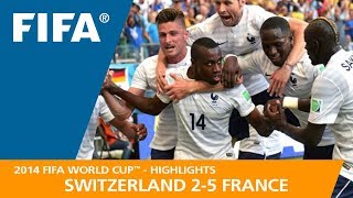 Switzerland v France  2014 FIFA World Cup  Match Highlights [upl. by Lucila196]