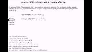 Portföyün standart sapması Korelasyon Kovaryans SPK Aralık 2013 Soru Çözümleri [upl. by Trey]