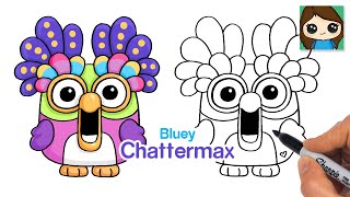 How to Draw Chattermax Owl  Bluey [upl. by Mcquoid204]