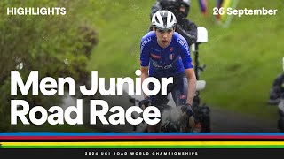 Men Junior Road Race highlights  2024 UCI Road World Championships [upl. by Ardnatal]