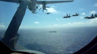 16plane flyby of USS Ronald Reagan [upl. by Leacim372]