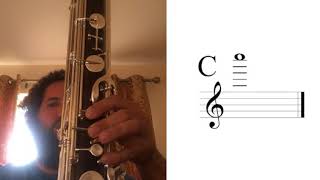 Selmer Contrabass Clarinet 512 Octave Range Chromatic Scale altissimo [upl. by Aerdnas]