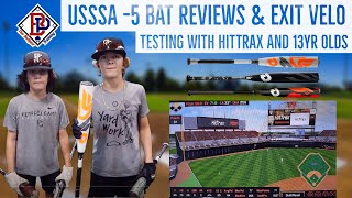 Demarini USSSA 5 Baseball Bat Reviews and Swing Testing with HitTrax  Exit Velocity Comparisons [upl. by Larentia]