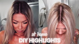 DIY Highlight Hair with Foil Bleach Blonde Highlights at Home  How to Mix Bleach [upl. by Onek]