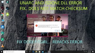 UNARCDLL ERROR  ISDONEDLL ERROR  UNARCDLL ERROR CODE 12 ERROR INSTALLING FITGIRL DODI REPACK [upl. by Eilrebma]