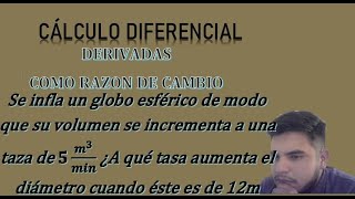 Se infla un globo esférico de modo que su volumen se incrementa a una taza de 𝟓 𝒎𝟑𝒎𝒊𝒏  LEITHOLD [upl. by Hsac]