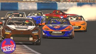 Espectacular pelea multiclase con Stradi iRacing  Okayama  Mazda MX5 SimLab  Heikki360ES [upl. by Sollars259]