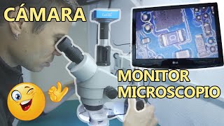 Monitor MICROSCOPIO Amscope 📷 CAMARA VIDEO HDMI 💯1080p  60fps  Conectar a Computadora Ordenador [upl. by Grim]