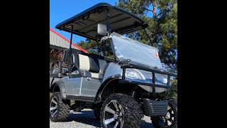 2021 Silver Metallic Evolution Forester 4 Plus Lifted LithiumIon 48VAC Custom Golf Cart [upl. by Holli951]