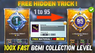 FREE MATERIAL 😱 Hidden Trick  INCREASE Fast BGMI Collection Level  BGMI Collection Level Badhaye [upl. by Harcourt315]