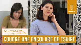 TUTO  Comment coudre du jersey  une encolure de tee shirt avec Muriel François [upl. by Ermin]