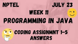 Week 11 Programming Assignments Java  NPTEL HanumansView [upl. by Stan]