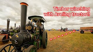 Aveling tractor on a big WENCHING job at the vintage extravaganza [upl. by Jewel]