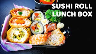 Sushi Roll Lunch Bento Box for Kids Lunch Ideas 小孩午餐便當 壽司捲 HealthyHomemadeLunch 營養午餐 [upl. by Refenej696]