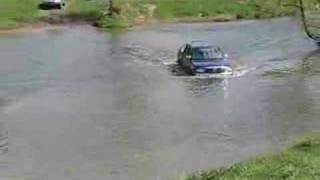 Mazda B2500 crossing the river ford [upl. by Laynad825]