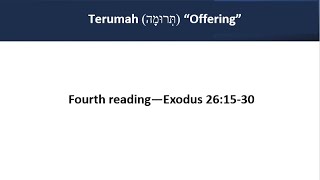 Terumah 4th Reading Aliyah Exodus 261530 [upl. by Atima689]