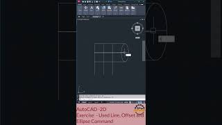 AutoCAD 2D Exercise used line offset and ellipse command caddengineershorts autocad2ddrawing [upl. by Hgielanna]