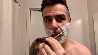 Precision straight razor shaving From rough to smooth [upl. by Ellon504]