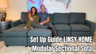 LINSY HOME Modular Sectional Storage Sofa Setup Assembly amp Full Review [upl. by Tlok]