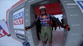 Marcel Hirscher forerunner  Kitzbuhel 2022 downhill 1  WC Apline Skiing [upl. by Haroldson]