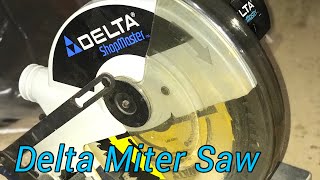 Delta Miter Saw  How to change blade [upl. by Herra974]