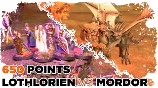 Lothlorien vs Mordor Battle Report  MESBG 650 Points [upl. by Cilo672]