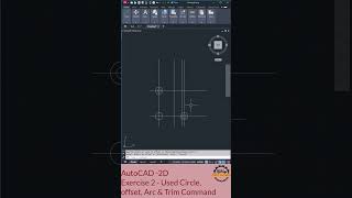 AutoCAD 2D Exercise Circle Arc amp Trim Command [upl. by Adnorehs]