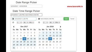 Bootstrap Date Time Range Picker [upl. by Ciredor]