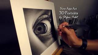 Auge gemalt in 3D  Optische Täuschung Portraitmalerei [upl. by Jehu]