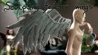 Sculpting feather wings [upl. by Aidnis]