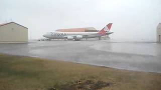 96 MPH wind Keflavik International Airport in Iceland [upl. by Berkow]