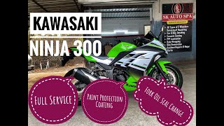 Kawasaki Ninja 300 Fork Oil Seal Change  Full Servicing  Maintenance  Coating  Polishing [upl. by Gnidleif712]