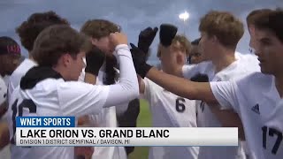 Goodrich advances Grand Blanc and Chesaning fall in boys soccer postseason matches [upl. by Adnawyt]