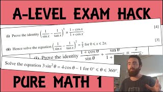 Exam Hack  CIE AS Maths  P1  Trig Identity Question [upl. by Trici]