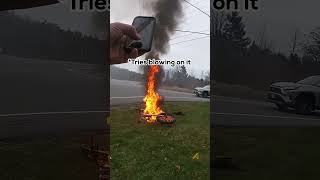 eBike battery fire My flying SkySurfer drone vehicle uses batteries no burning devil inside tho [upl. by Kalk]