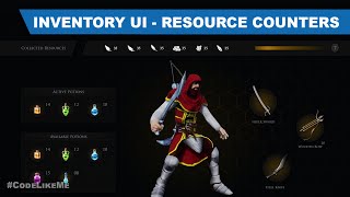 Inventory UI  Resource Counters  Unreal Open World 421 [upl. by Aivataj]