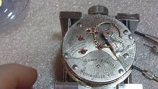 Taking apart Illinois pocket watch [upl. by Sudnac814]