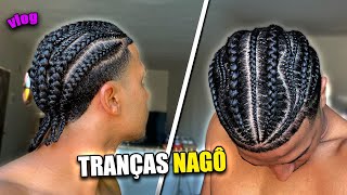 FAZENDO TRANÇAS NAGÔ NO CABELO MASCULINO VLOG [upl. by Enila]