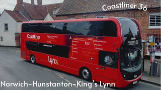 Norfolk from the upper deck  Coastliner 36 Fakenham to Kings Lynn Bus Station  July 2024 [upl. by Crofton]