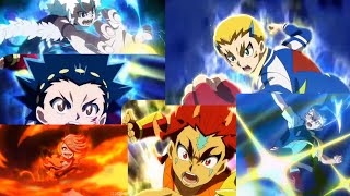 Valt vs lui vs bell vs dante vs Rashad vs Payne Beyblade ultimate burst S1 ep 1 [upl. by Eahcim]